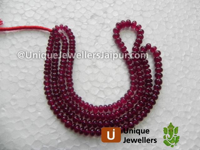 Ruby Plain Roundelle Beads